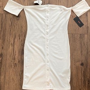 Forever21 white knit off the shoulder dress